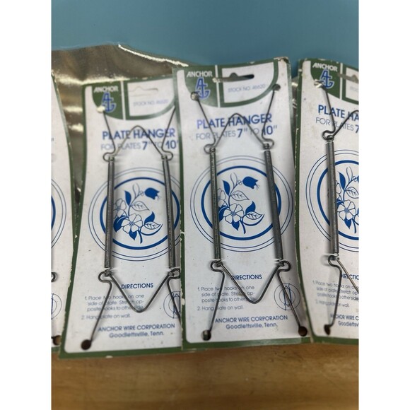 PLATE HANGERS Lot of 6 Adjustable 7” -10" Collector Plate Displays New Old Stock - Picture 3 of 5